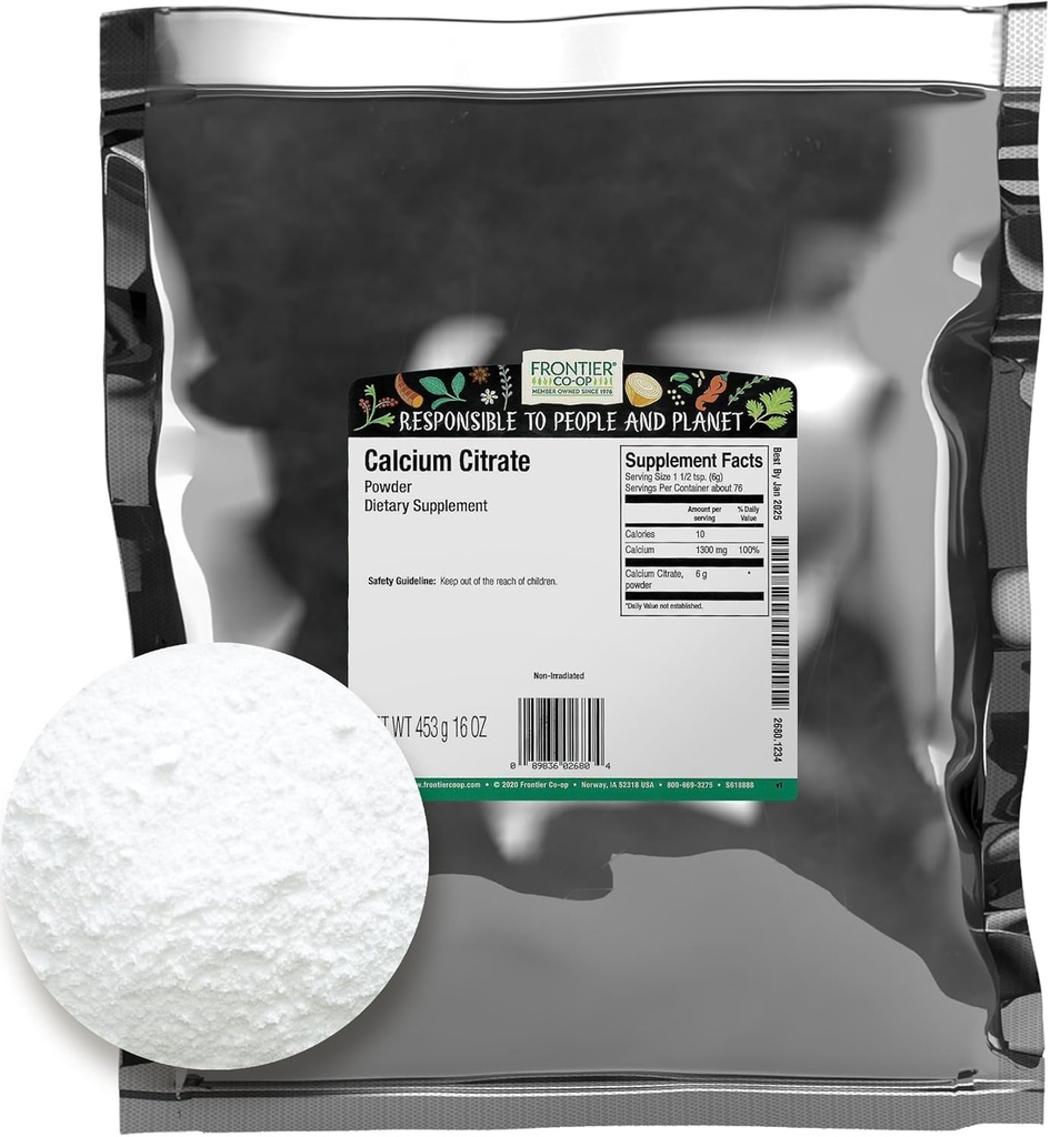 פול ברוק Calcium Citrate אבקת, 16 אוונס