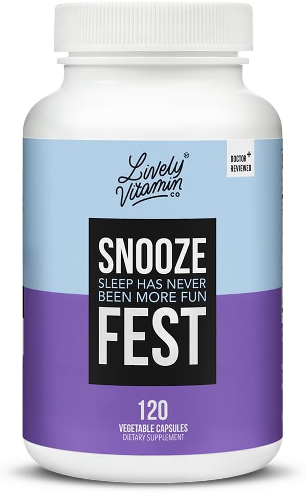 Lively VITAMIN CO Snooze Strip - Full REM Cycles - שינה מאוזנת - להירגע הגוף והנפש - מנוחה & התאוששות - GABA - Chamomile - Melatonin - Tryptophan - ולריאן שורש - לימון Balm - ספירה 120 - ספירה - 120 ספירה