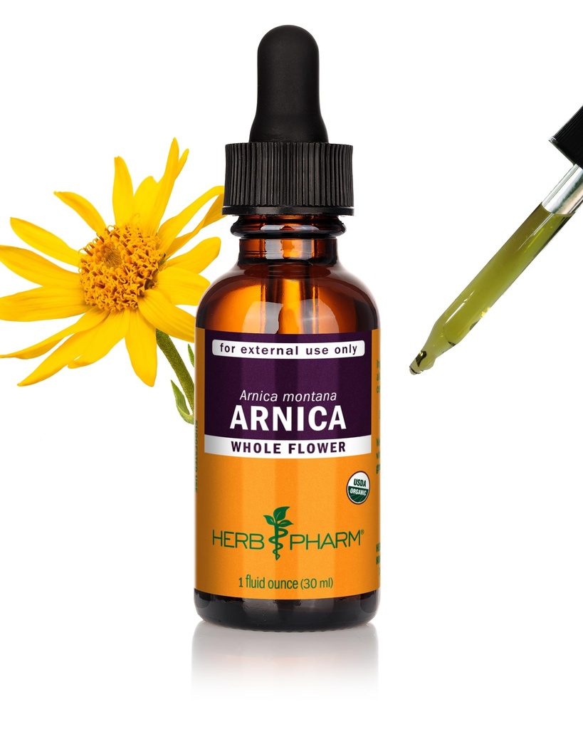 Herb Pharm מוסמך אורגני Arnica נוזל לחלץ תמיכה בכאב קטן, 1 Fl Oz