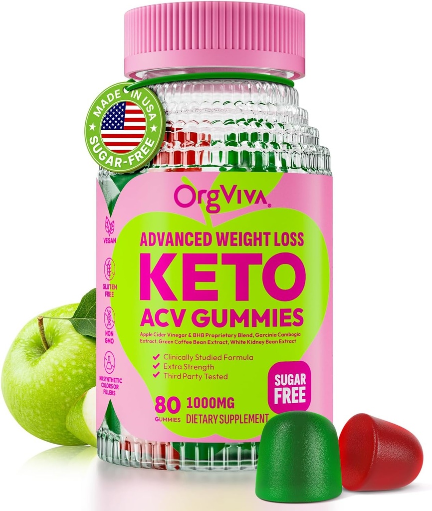 Keto Acv Gummies for Advanced Weight Loss: Apple Cider Vine Gumgarmies with Vietnams to Support Digestion, Metabolism, & Immune Health - סוכר חינם 80 ct