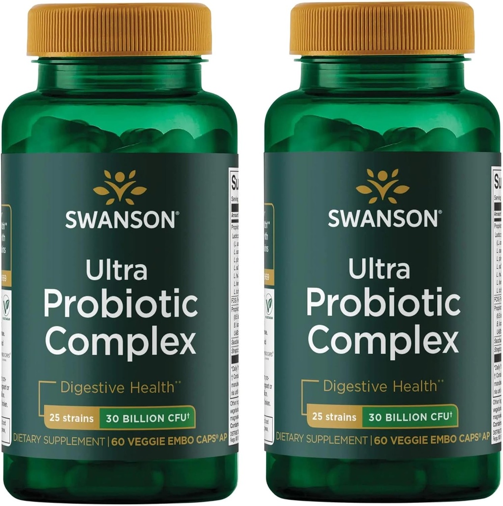 סוונסון Ultra Probiotic Complex 30 מיליארד Cfu 60 Veg כמוסות (2 Pack)