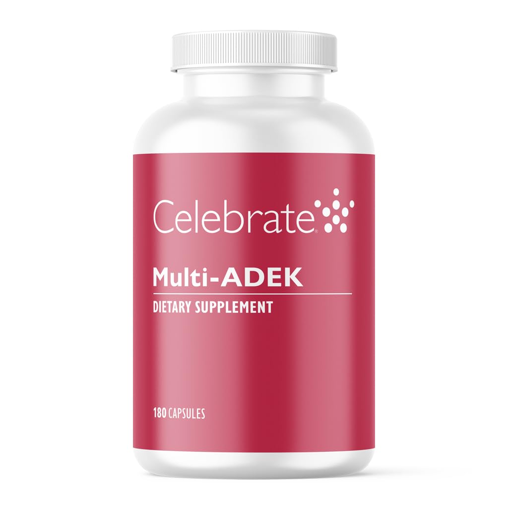 חוגגים ויטמינים Multi ADEK, Iron Free - Daily Bariatric Multivitamin, רמה גבוהה של ויטמינים A, D, E, K & B12 עבור מטופלים ניתוחי Switch (180 קפסולות)