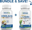 Natural Cure Labs Bundle: Premium Monolaurin 600mg + ניקוי L-Lysine 600 מ"ג