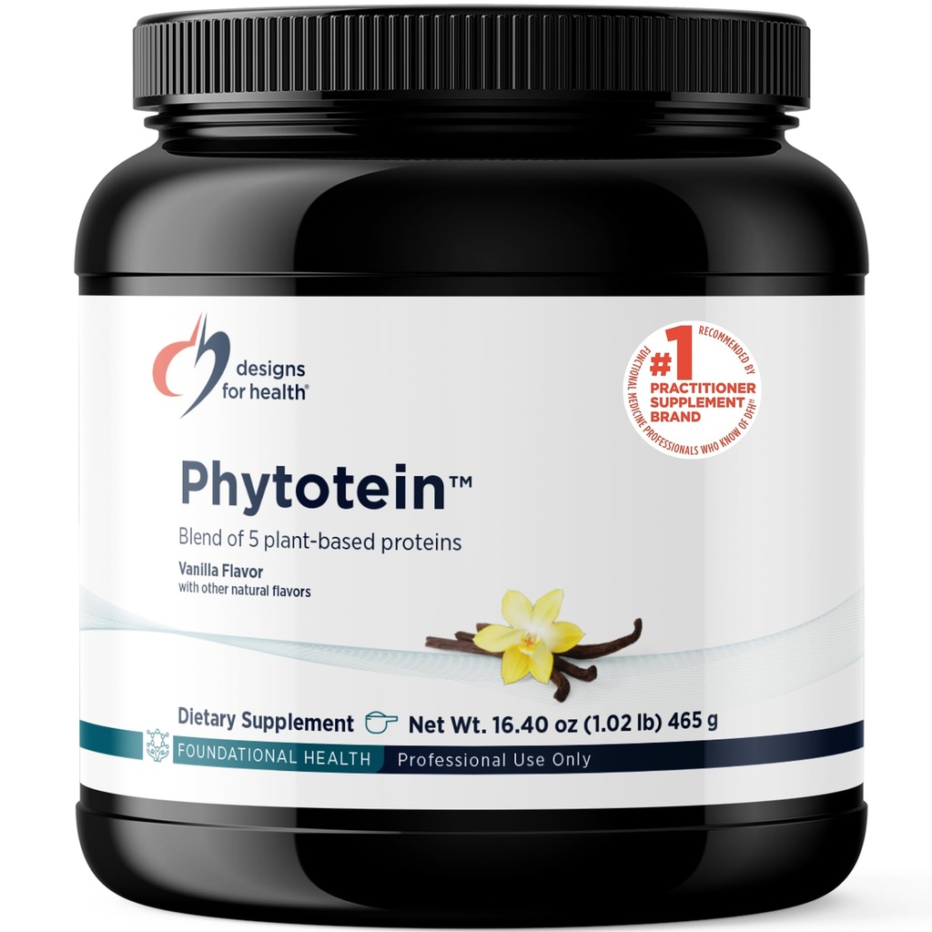 עיצובים של אבקת חלבון טבעונית Phytotein - 20g אורגני אורז, Sacha Inchi, Pumpkin Seed, Sunflower Seed & Pea חלבון אבקת בלגן - Creamy Texture, Vanilla Plant חלבונים (465g)