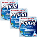 פפסיד AC מקסימלי כוח לבבורן טבליות, מונעים & Relieves Heartburn & Acid Reflux בשל Acid Indigestion, 20 מ"ג Famotidine, Icy Cool Mint Flavor, Multipack, 3 x 20 ct ct ct ct ct