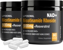 תוסף NAD - NAD+ עם Nicotinamide Riboside (NR) ו Resveratrol Quercetin 900 מ"ג אורגני טהור NAD Plus לתיקון תפקוד תאי הזדקנות בריא (2 Pack)