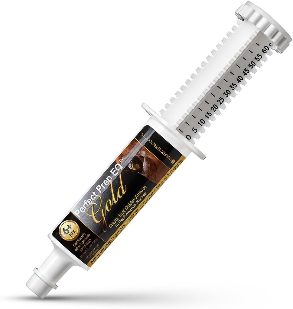 AQ Gold Equine Calmer Long-Acting All Natural for Horse Anxiety, Lasts 18+שעות, 60cc Paste