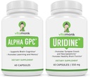 VitaMonk Alpha GPC ו-Uridine Stack - מר Happy Stack - אוולין מונופטפט עם No Artificial Fillers - תוספי צ'וליין זמינים Bioavailable לקדם את ההכרה, פוקוס, בהירות נפשית