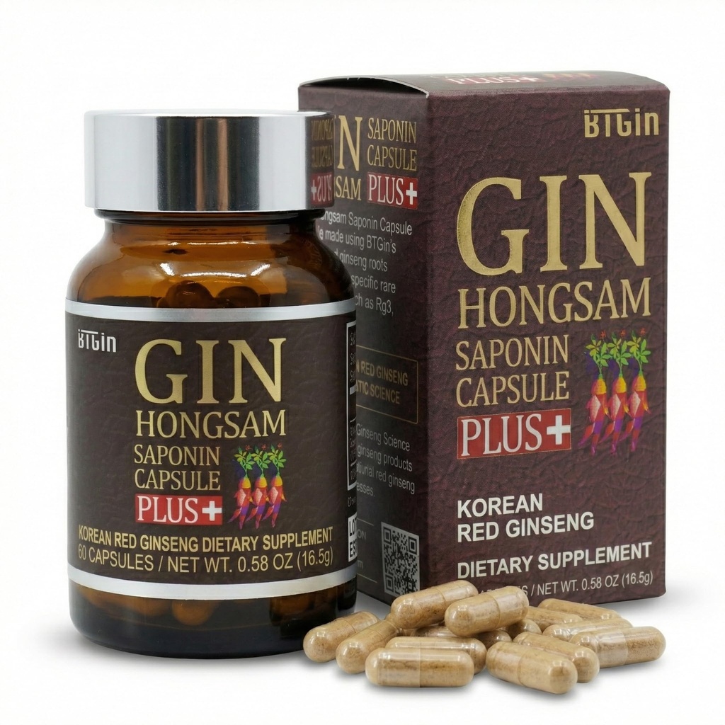 Red גינזנג [Gin HungSAM] 60 קפסולות - Premium Anti Aging תוספים - Boost Energy | Immune | Memory for Women and Men 100% Red גינזנג