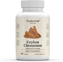 Ceylon Cinnamon 1200 מ"ג - Pure Ceylon Cinnamon - טבעוני - non-GMO - תמיכה לב ובריאות קוגניטיבית - עשיר באנטיoxidants - 60 קפסולות ירקות - מיוצר בארה"ב