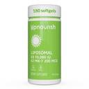 UpNourish Liposomal D3 K2 ויטמין 10000 IU D3 ו-K2 MK-7 200 mcg - 180 ויטמין D3 k2 (Vita D3 con K2) Mini Softgels - Easy to Swallow K2 D3