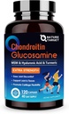 NATURE TARGET Glucosamine Chondroitin MSM, תוסף תמיכה משותף, Shellfish חינם, Turmeric Boswellia, Hyaluronic Acid, Collagen, Calium for Cartilage and Bone Health, 120 קפסולות, 40 משרתים