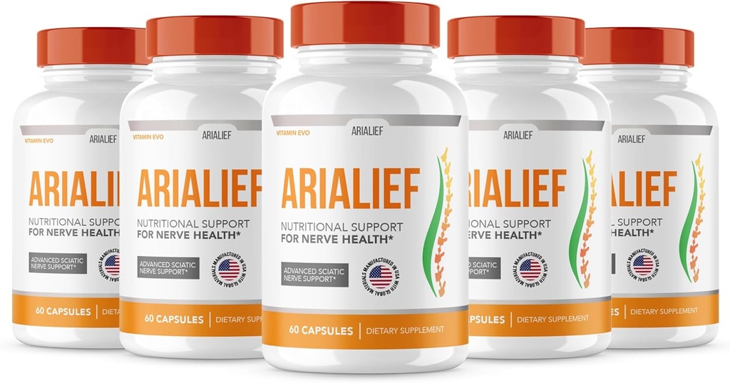 (PACK) Arialiefatica Nerve תמיכה, Arialeaf מתקדם בריאות עצבית, Arialeaf Prime Palm Sciatica, Aria Leafpalm Aria Lief, Nerve Relief Sciatic Soothing (300 קפסולות)