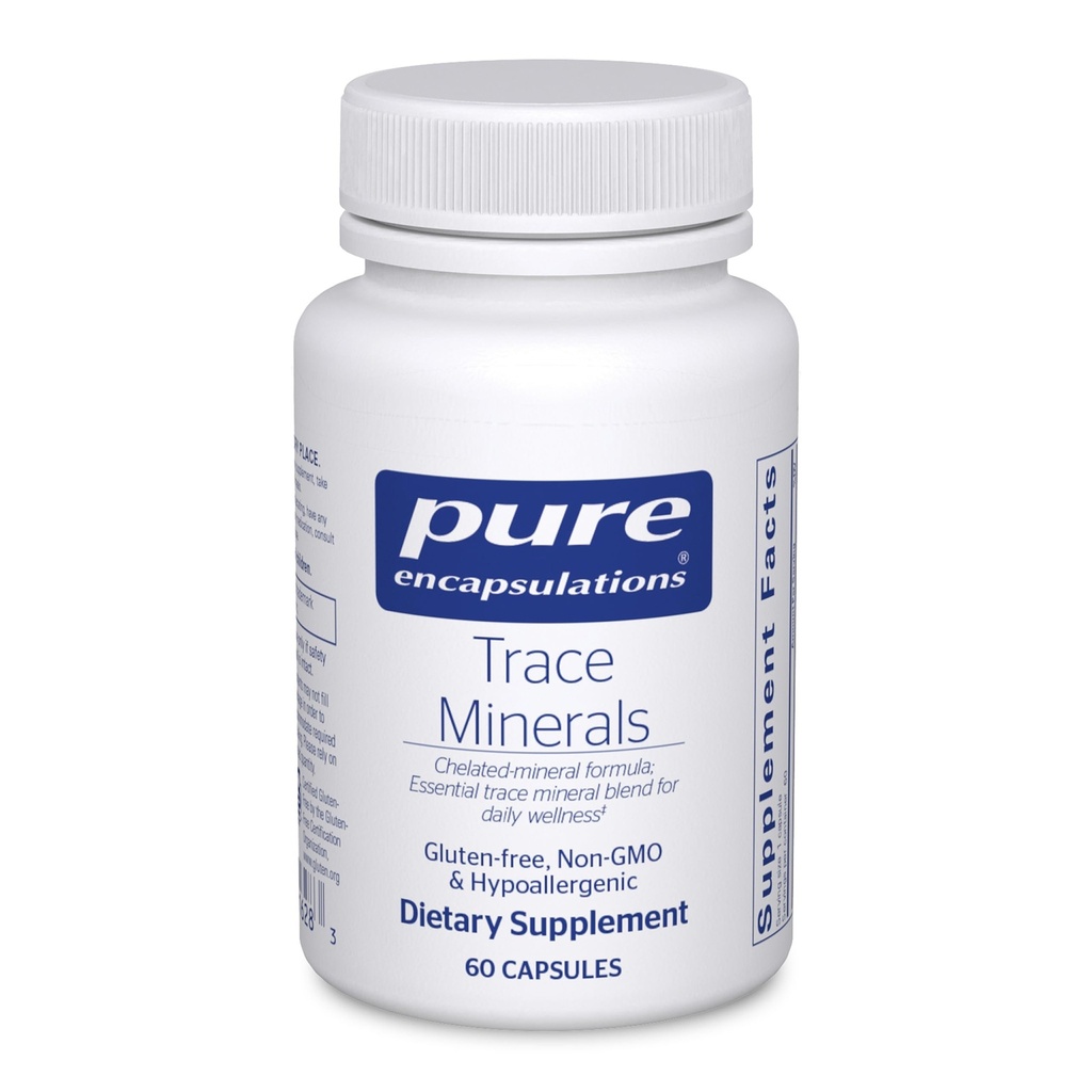 Pure Encapsulations Trace מינרלים - תוסף Multimineral - מינרלים תוספת - תמיכה Metabolism ותפקוד סלולרי * - Gluten Free & Vegan - 60 קפסולות