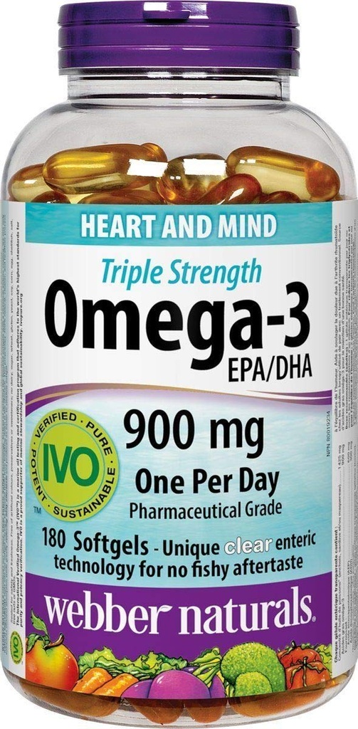 Webber Naturals Triple-Strength אומגה 3, 200 Softgels