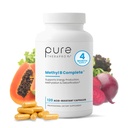 Pure Therapro Rx Methylated B Complex ויטמינים המיוצרים בארה"ב, 4 חודשים אספקה | Methyl B שלם Quatrefolic 5-MTHF Folate, B12 Methylcobalamin, TMG Trimethylglycine, Methylfolate | Pharm דרגה