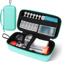 Asthma Inhaler Case, Portable Nebulizer מארגנת, Travel-Ready with Mesh Pocket, Double Zippers, Silicone Handle, ילדים ומבוגרים, Stylish Green