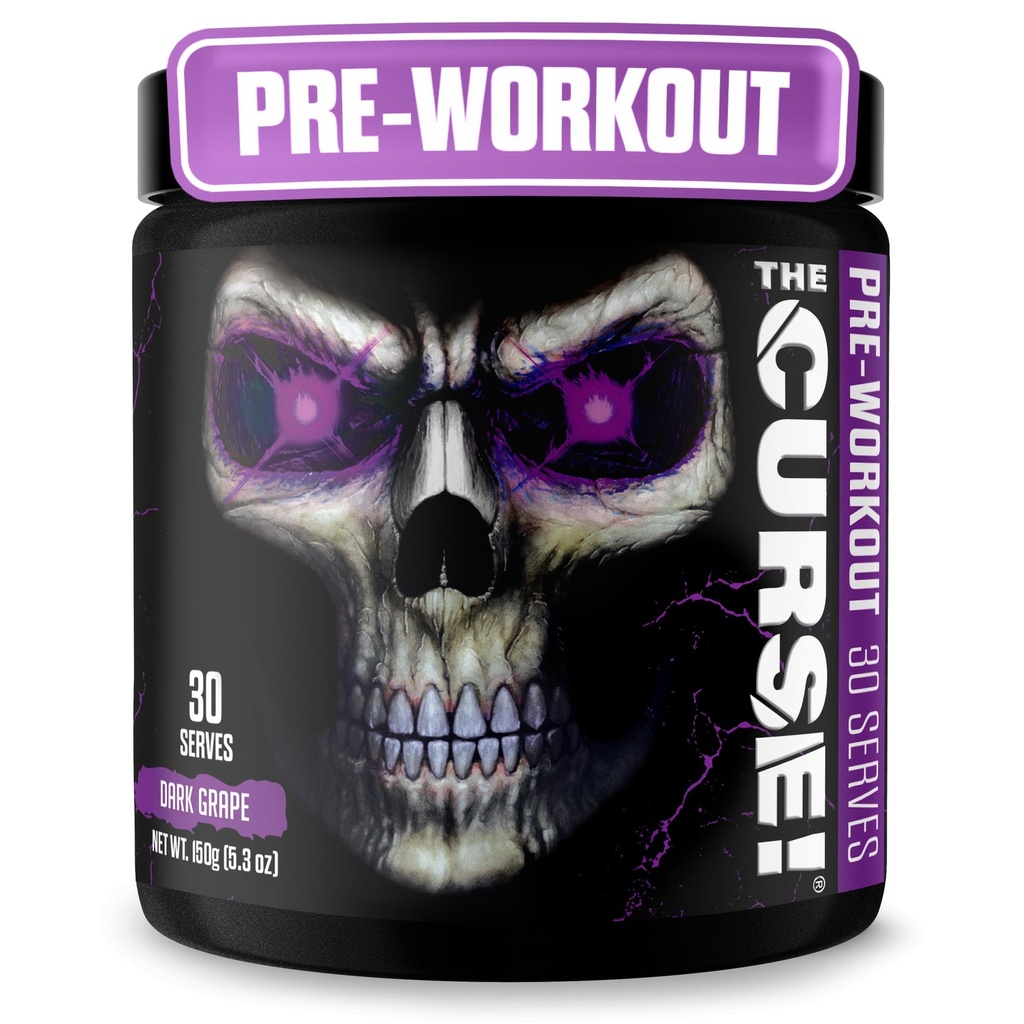 JNX SPORTS The Curse! Dark Grape טרום עבודה אבקה עם Creatine - אנרגיה מתקדמת עבור גברים ונשים - 30 משרתים - L Citrulline, Betaine & Caffeine עבור משאבה, כוח להתמקד