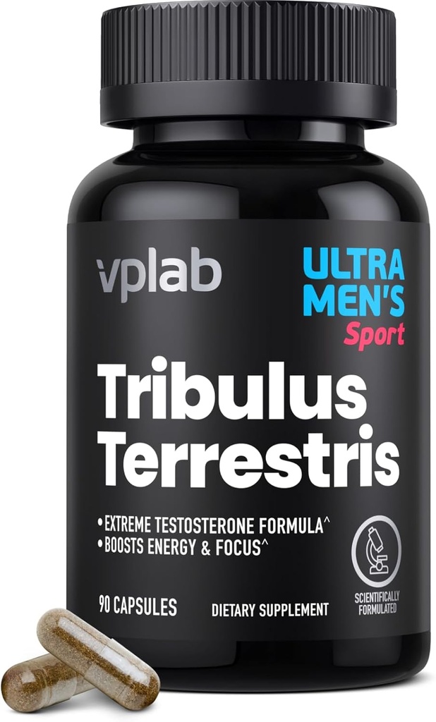 VPLab Ultra Men's Tribulus Terrestris - תוספת יומית של Multivitamin לגברים עם Tribulus Terrestris Extract and Zinc - תמיכה ברמות ומערכת החיסון, 90 קפסולות