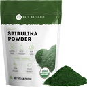 קייט Naturals Organic Spirulina מזונות מזינים Dense Superfood for Smoothies and Juice (2 lb, USDA Certified, non-GMO, Gluten-Free)