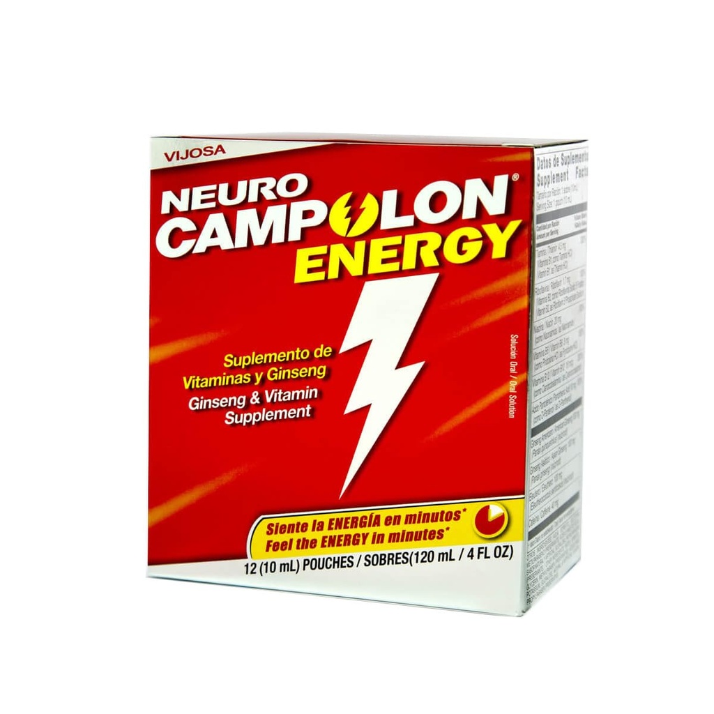 Workatorios Campolon Energy B ויטמין Pouches - מקדם אנרגיה גופנית בריאה ואנרגיה נפשית - 12 Pouches