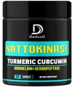 4in-1 Nattokinase 2000 Fu, Turmeric, Bromelain, Serrapeptase - Spike חלבונים Detox - איזון גוף, מערכת הבריאות והחיסון - 120 קפסולות 4Month Supply