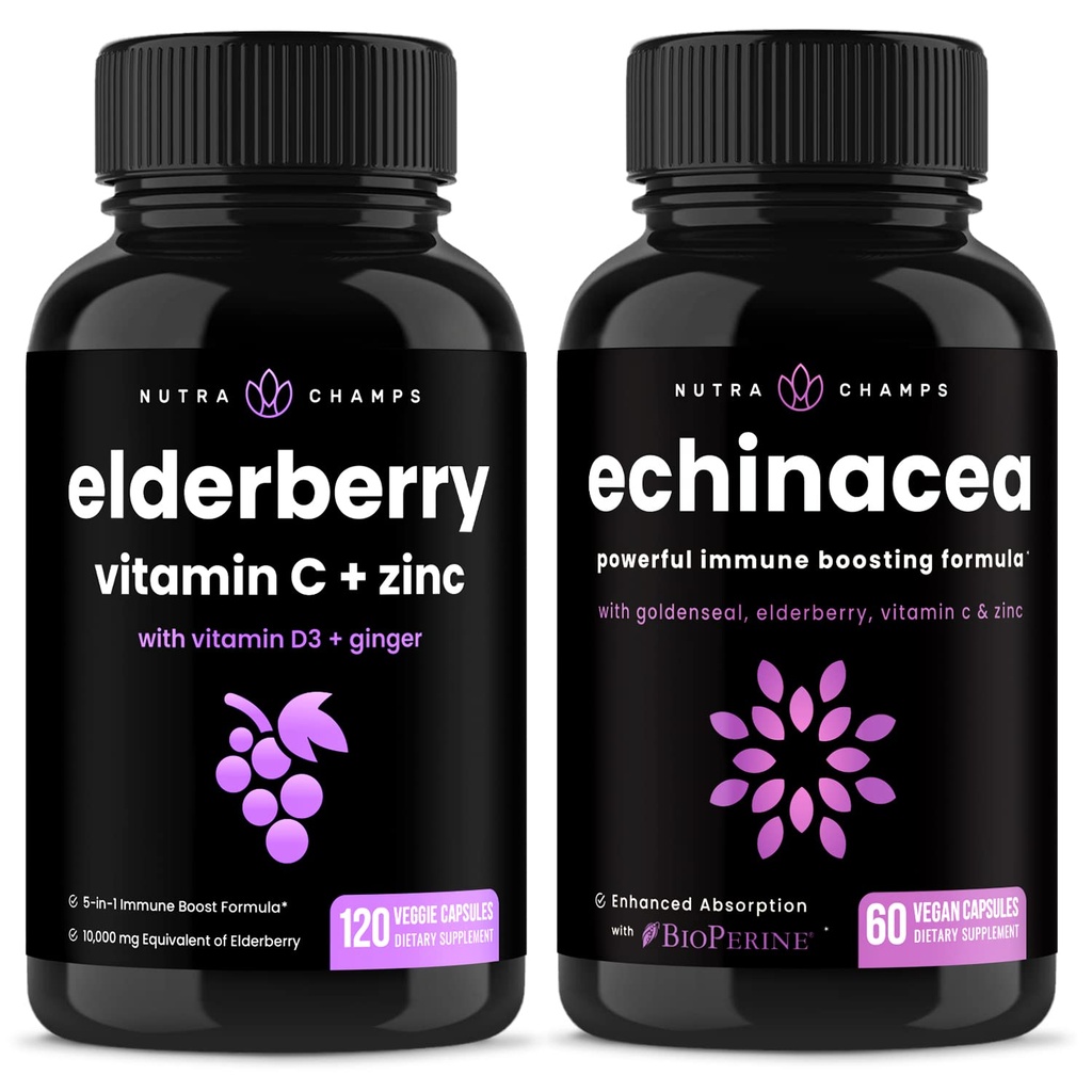 NutraChamps Elderberry ו Echinacea Bundle