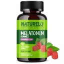 NATURELO Melatonin Gummies - Non-GMO, Gluten-Free, Soy Free - Strawberry Flavor - Gentle Sleep Supplement - 90 חניכיים צמחוניות