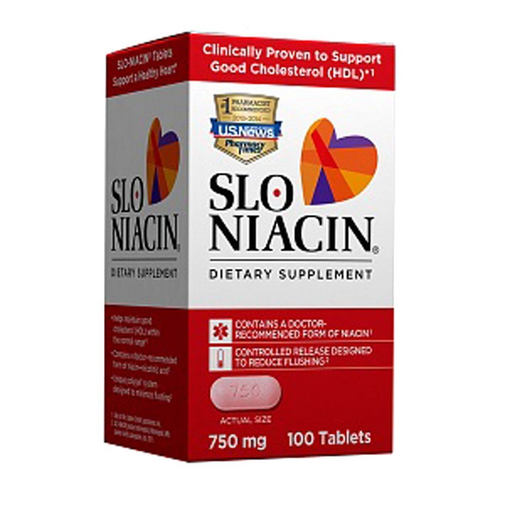 Slo-Niacin Polygel Controlled-Release Niacin, 750 מ"ג, 100 טבליות