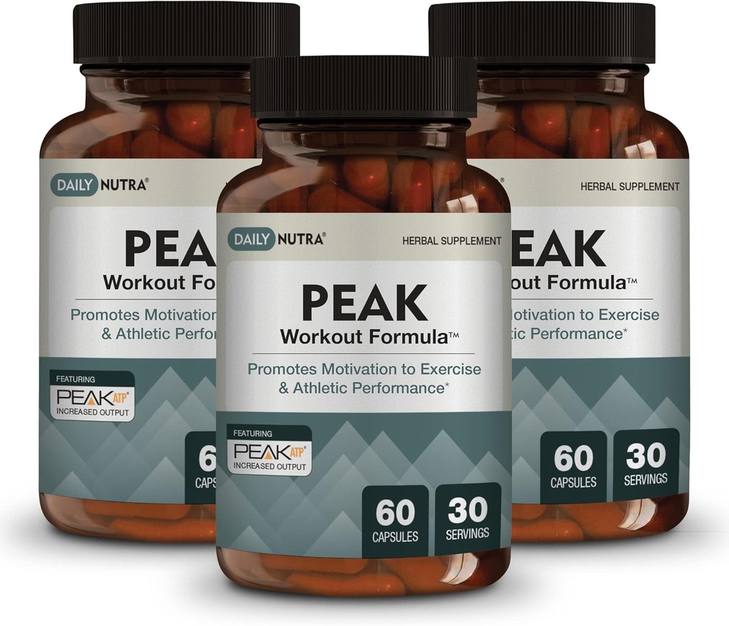 Peak Workout Formula - Reדלק מוטיבציה והתעמלות Output | Pre-Workout and Recovery Supplement with ATP, Boswellia, Ashwagandha, Green Tea Extractrine (60 קפסולות)