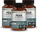 Peak Workout Formula - Reדלק מוטיבציה והתעמלות Output | Pre-Workout and Recovery Supplement with ATP, Boswellia, Ashwagandha, Green Tea Extractrine (60 קפסולות)