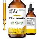 Wild & אורגני Chamomile Flowers Tincture - תוסף קלמינג להרגעה - Chamomile Extracts - טבעוני, סוכר ואלכוהול חינם - 4 fl oz