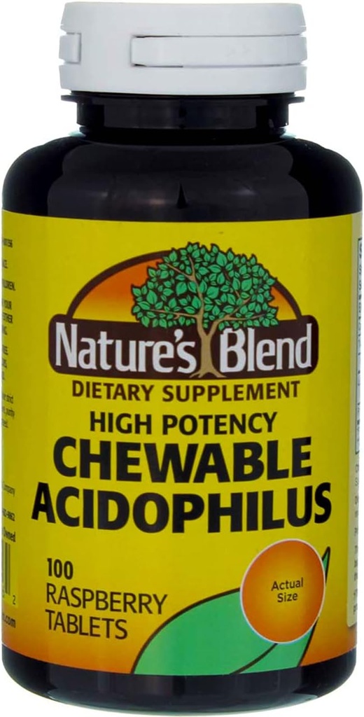 כדור הארץ של הטבע Acidophilus Chewable Raspberry Flavor - 100 טבליות, Pack of 3