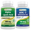 Best Naturals Alpha Lipoic Acid 600 מ"ג ויטמין K2 (MK7) עם D3