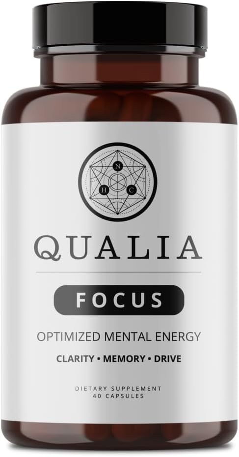 Qualia Focus Brain Booster תוסף | A Powerful Nootropic תוכנן כדי לספק אנרגיה נפשית, התראה, ריכוז וזיכרון | עם גינקו בילובה, L-theanine Plus | 1 חודש אספקה
