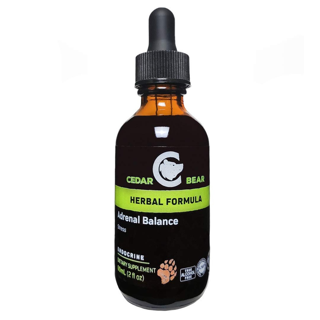 Cedar Bear Adrenal Balance - תוסף צמחי נוזלי עם אדוגנים להילחם Fatigue, לנהל מתח ולהגדיל את האנרגיה 2 oz / 60 מ"ל (1 יחידה)