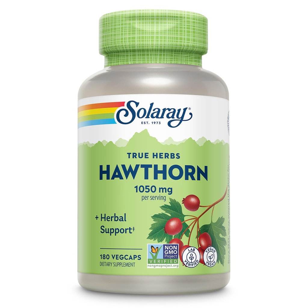 SOLAרי הותורן ברי קפסולות 1050 1050 של 1050 מ"ג - Soothing Herbal Support - הותורן ברי לתמיכה כללית של בריאות - Whole Berry, Vegan, Non-GMO, 60 יום ערבות, 90 משרתות, 180 VegCaps