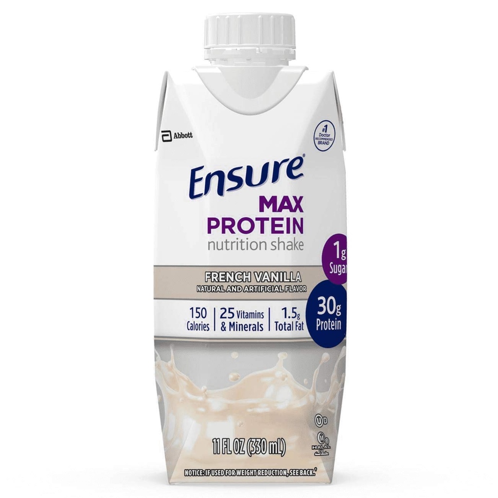 וודאו שתזונה של מקס חלבון Shake French Vanilla 4 קרטונים, משקל כולל 44