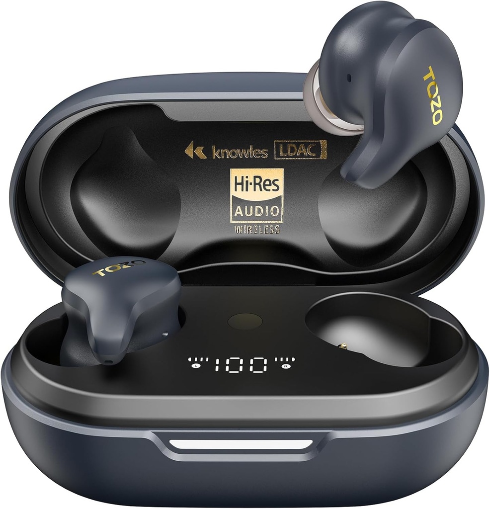 ToZO Golden X1 Wireless Earbuds Balanced Arבשל נהג דינמי היברידי, Bluetooth Headphones OrigX Pro, LDAC & Hi-Res Audio Wireless, Noise Headset Galaxy Blue/Black/Black