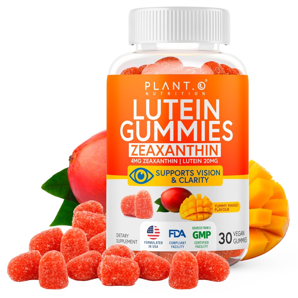Lutein & Zeaxanthin Gummies - ויטמין בריאות עין טבעוני טעים מאוד למד קלינית 20 מ"ג Lutein ו Zeaxanthin עבור חזון קלרנס יבש הקלה העין ותמיכה אור כחול