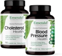 EMERALD LABS Cholesterol Health (90 Caps) & Blood Pressure Health (90 Caps) - תמיכה במערכת הלב & Circulatory - תמיכה ברמת לחץ הדם בטווח נורמלי - Gluten-Free - 30 יום אספקה