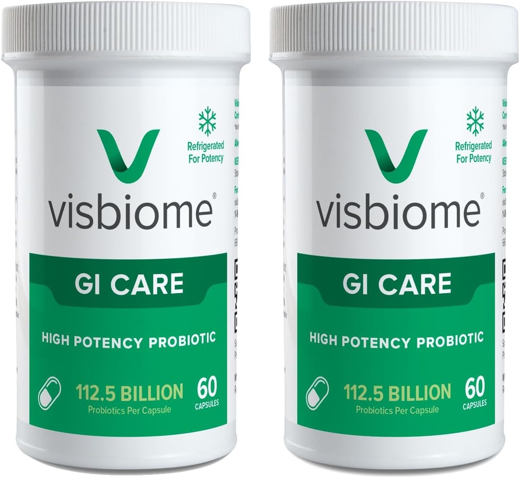 Visbiome® GI Care - High Potency Probiotic - 112.5 מיליארד CFU Live Probiotics, Original De Simone Formulation, Made in USA, 120 קפסולות.