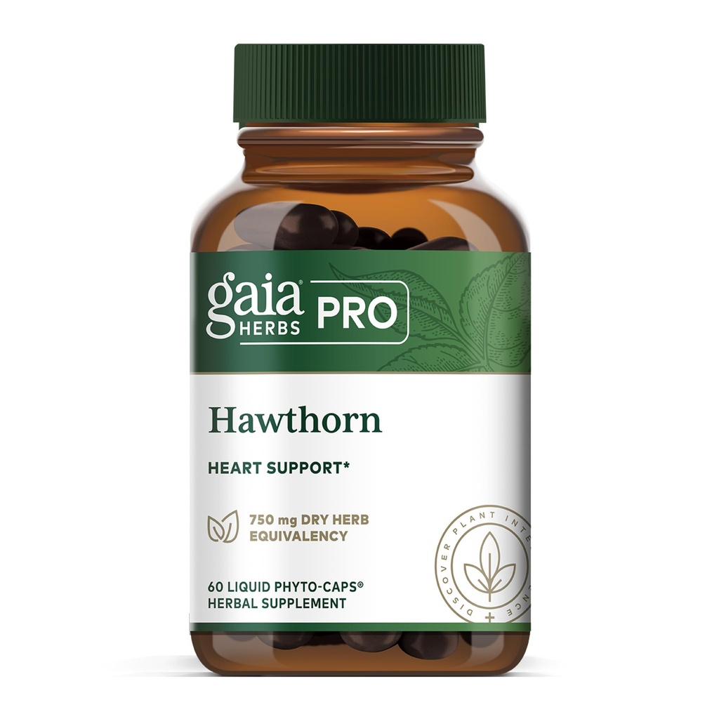 GAIA HerBS הות' PROhorn - Cardiovascular Health Support Supplement * - תוספי תמיכה ב Circulation* עם הותורן האורגני ברי - 60 Phyto-Capsules (60 משרתים)