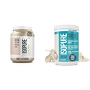 Bundle של Isopure Unflavored אורגני אבקת חלבון Pea, חלב חינם עם Amino Acids, 20 משרתים + Isopure Collagen פפtides אבקת, 14 לשרתים, Unflavored, עם ויטמין C, עם ביוטין