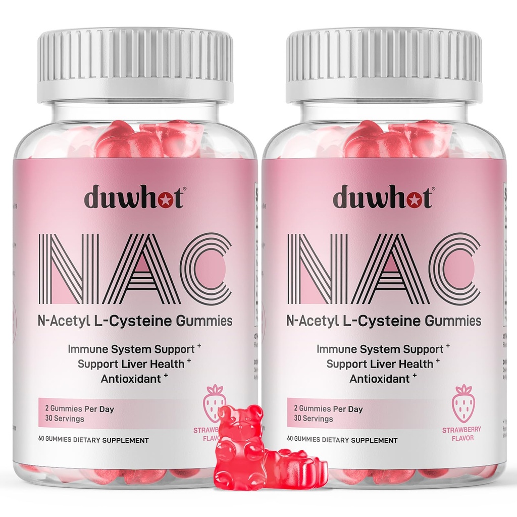 NAC חניכיים 600 מ"ג, N Acetyl Cysteine תוסף NAC Chewable עבור Antioxidants & Immune תמיכה, Lung & Liver Health, Natural Strawberry Flavor, 120ct