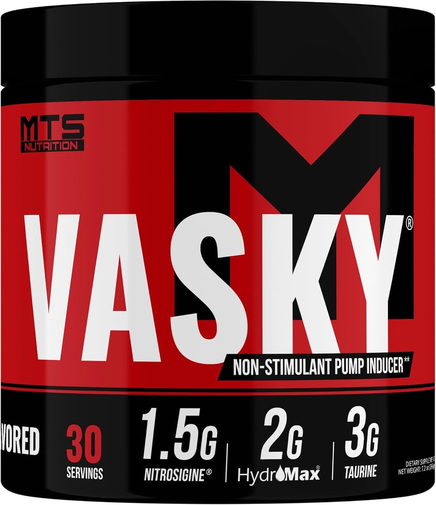 MTS Nutrition Vasky non-Stimulant Pump Inducer - שריר רוטט Preworkout - 30 משרתות ללא משועבד