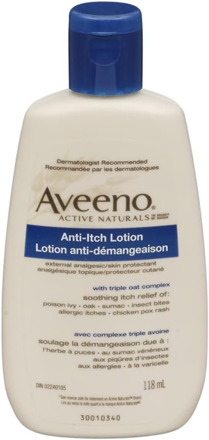 Aveeno Anti-Itch ריכוז Lotion עם Calamine ו Oat, Skin Protectant for Fast-Acting Itch הקלה מהרעלת Ivy, Insect Bites, Chick Pox, and Allergic Itches, 4 fl. oz.