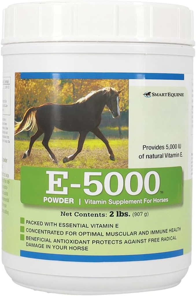 E5000 אבקה | ויטמין E for Horses | תמיכה אנטי-חמצן עם תוספי ויטמין E סוס | ריכוז עבור כאבי שרירים אופטימליים ותמיכה בריאות