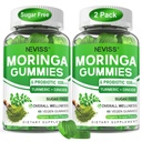 Moringa Gummies for Women Men w/Probiotic Turmeric Ginger Ceylon Cinnamon, Sugar Free, Organic Moringa Powder Capsules Alternatives, Pure Moringa Leaves Green Superfood Supplement - Vegan, 120Cts