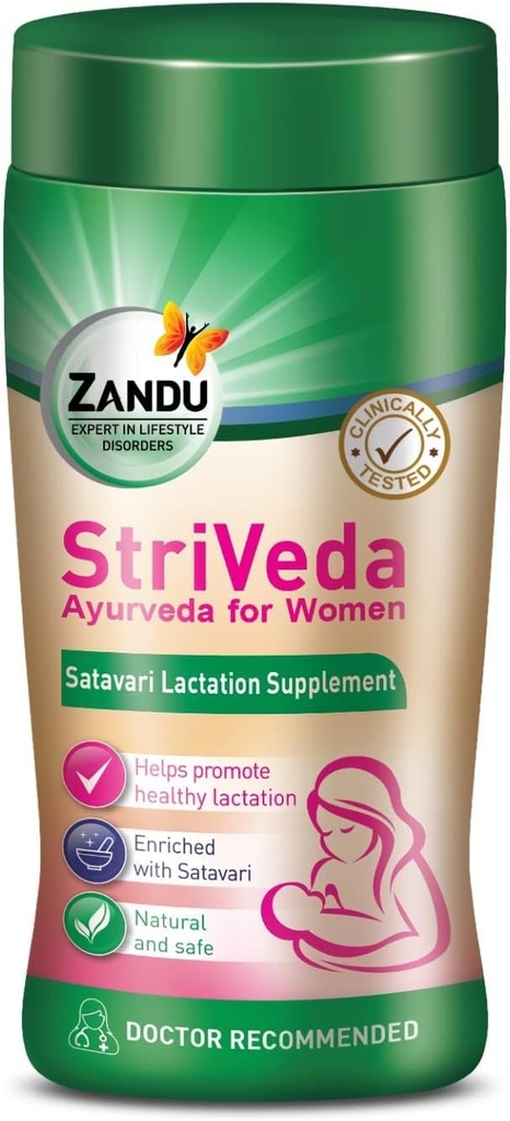 BHM StriVeda Satavari Lactation תוספת של הגדלת אספקת חלב השד, 210 גרם, דוקטור מומלץ, טבעי בטוח